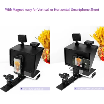 FEELWORLD TP13A Metal Teleprompter Beam Splitter GlassWide Lens DSLR/Smartphone Horizontal/Vertical Shooting Android/iOS APP detail image