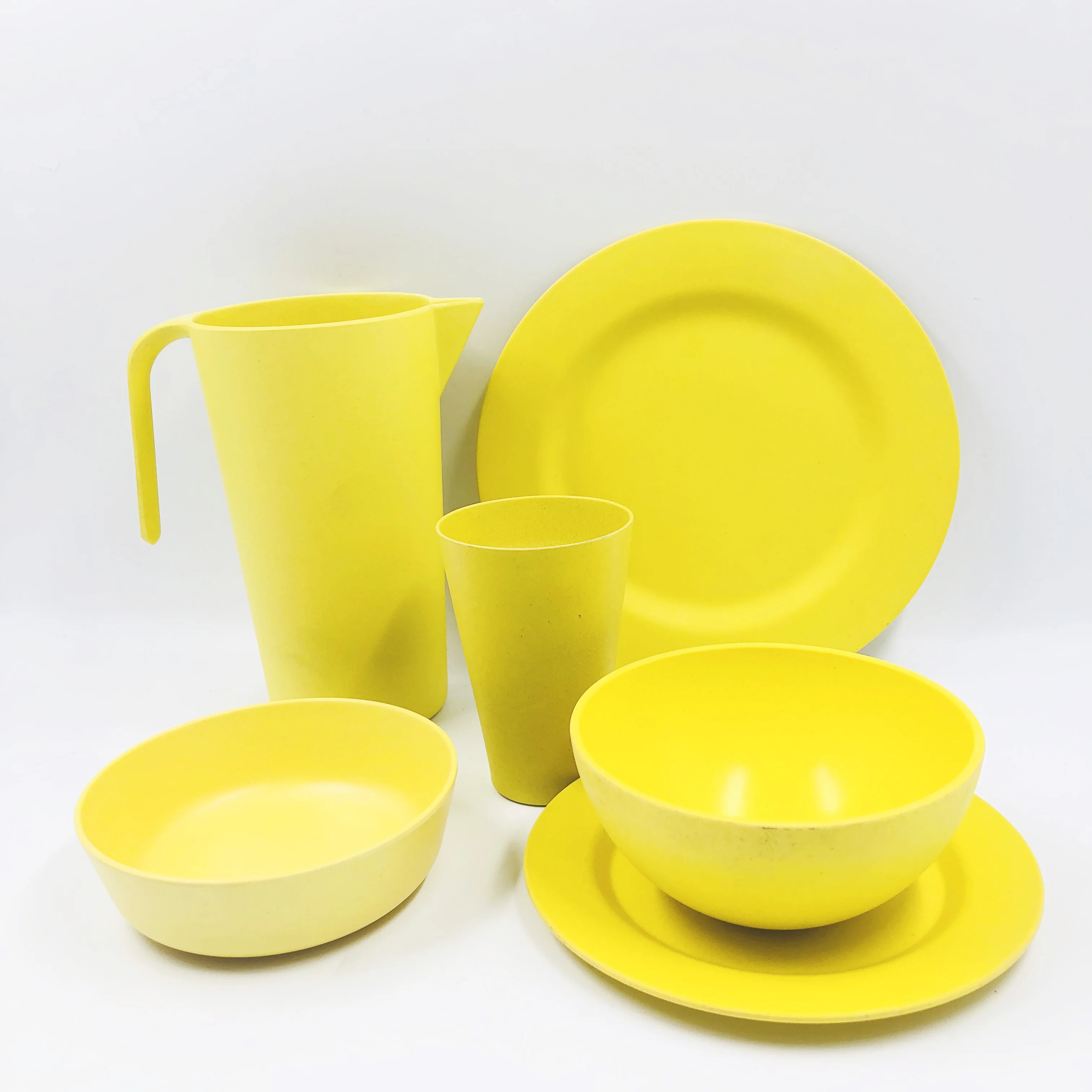 Colorful dinnerware sets bamboo eco friendly customized complete bamboo pure dinnerware