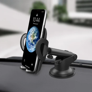 Upgrade suction cup specially designed curvy dashboard one button release cradle car cell phone holder for car