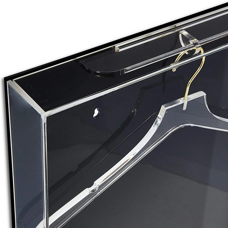 Just-In-Case.ca  Acrylic Displays - Free Standing Jersey Display Case  Black Stand with clear acrylic cover and built in shoulders for jersey.  Measurement: 37”x 25”x 5” Price $349.00 CAD Shipping: $100.00 CAD