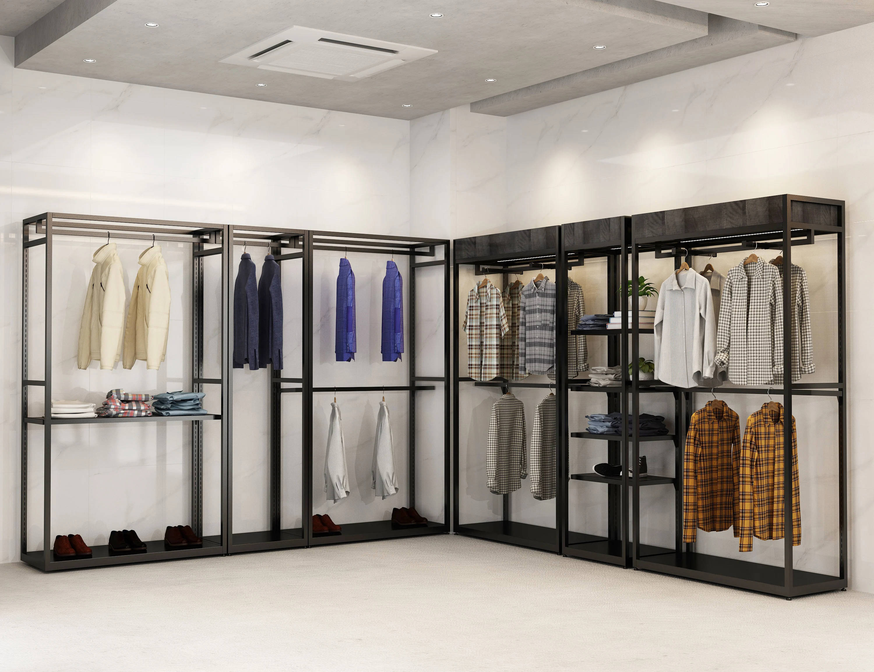Modern Retail Boutique Garment Store Multi Functional Removable LED ...