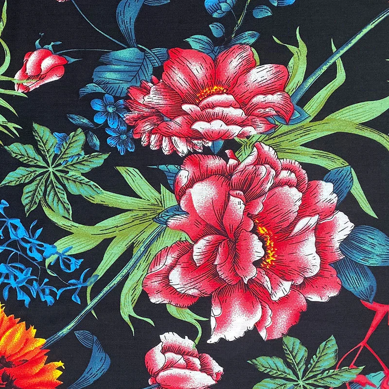 Somali Challis принт 30S 100 вискоза 100% прячется простой Гавайский Племенной цветок тканая легкая Поплиновая хлопковая эластичная ткань