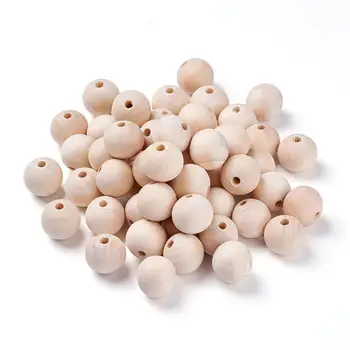 100Pcs 20mm Natural Unfinished Large Wood Beads Original Color Wooden Balls Spacer Loose Beads for DIY Craft Jewelry Making