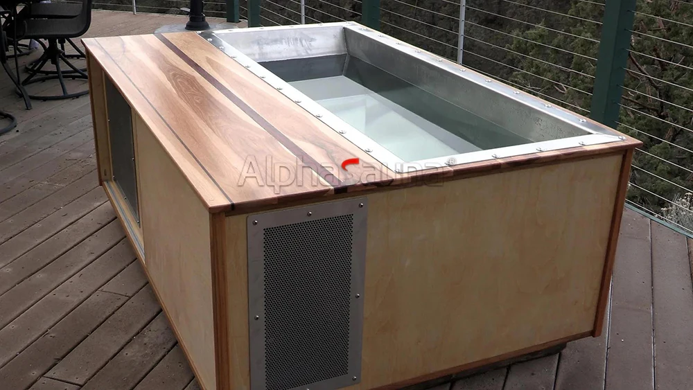 Alphasauna Wooden Outdoor Cold Plunge Tub Set And System Indoor