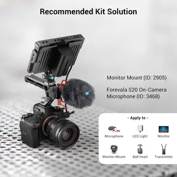 For SmallRig Lightweight DSLR Camera Cage Universal Top Handle 5 Cold Shoe Adapters Base (Lite) 3764 Small Top Handle Grip for detail image