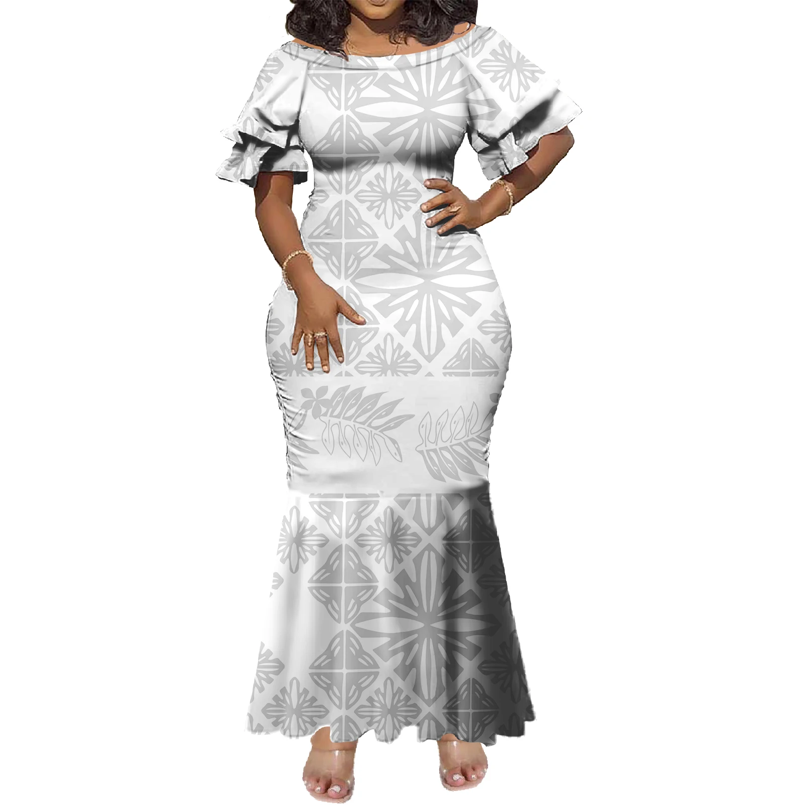fitted fishtail maxi dress Nadia Long Sleeve Fishtail Midi Dress Mint