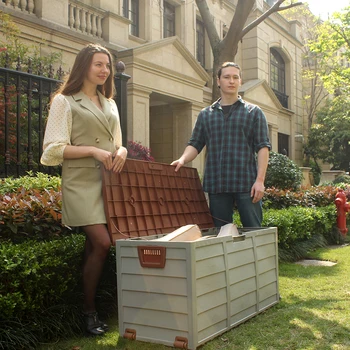 290L/76 Gallon Outdoor Garden Plastic Weatherproof Lockable Storage Box Large Deck Box