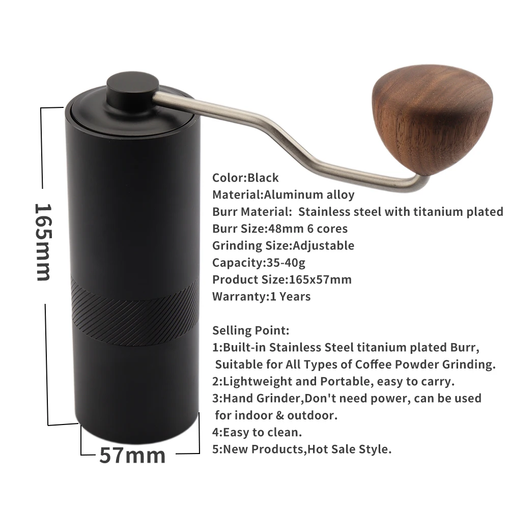 Manual Coffee Grinder – External Adjustable 0-35 Scale, CNC Stainless Steel Burr, 20g Capacity, Aluminum Alloy (Green)