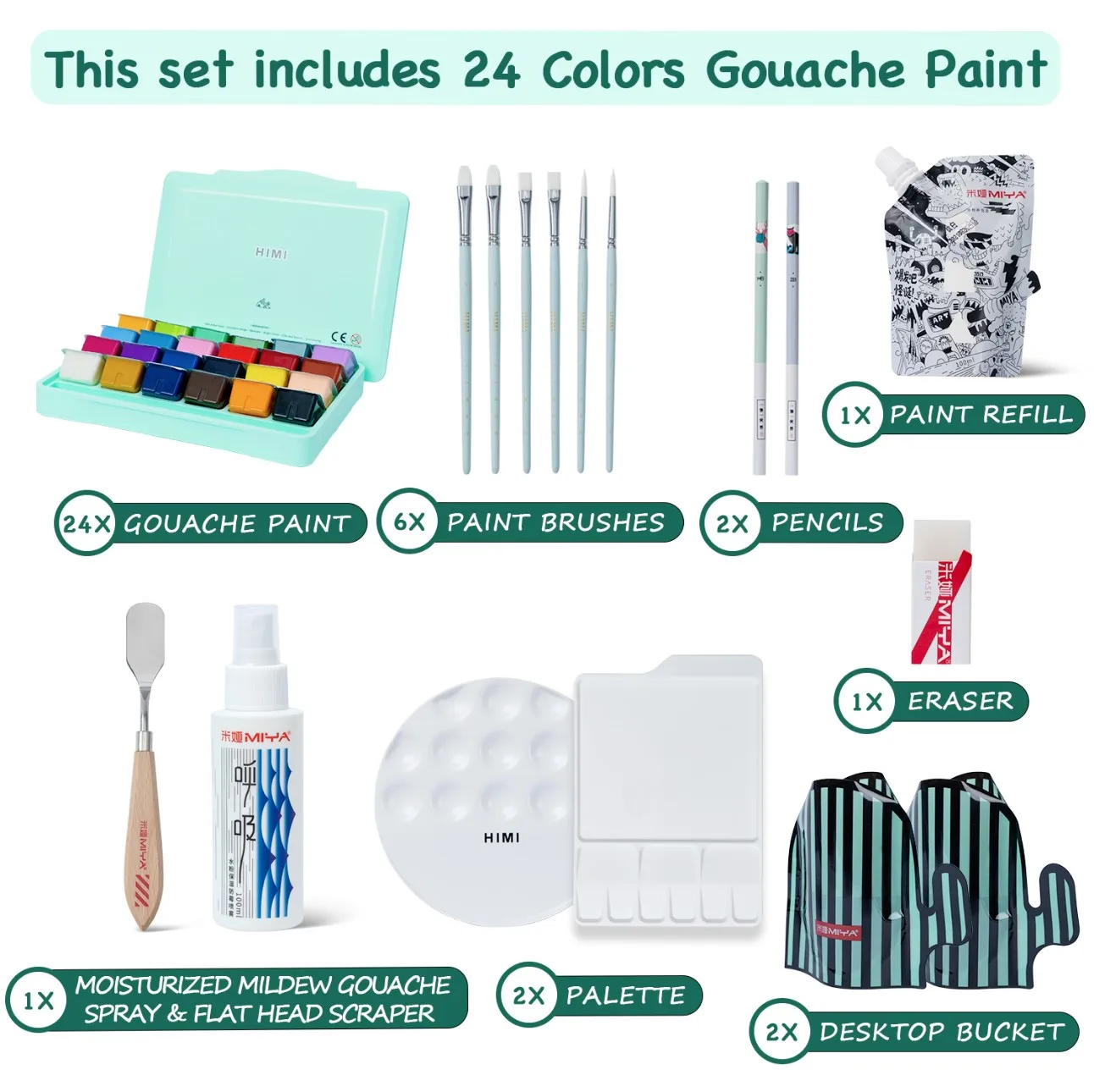 High Quality Miya Gouache Paint Bulk 30g 24colors Safe To Children