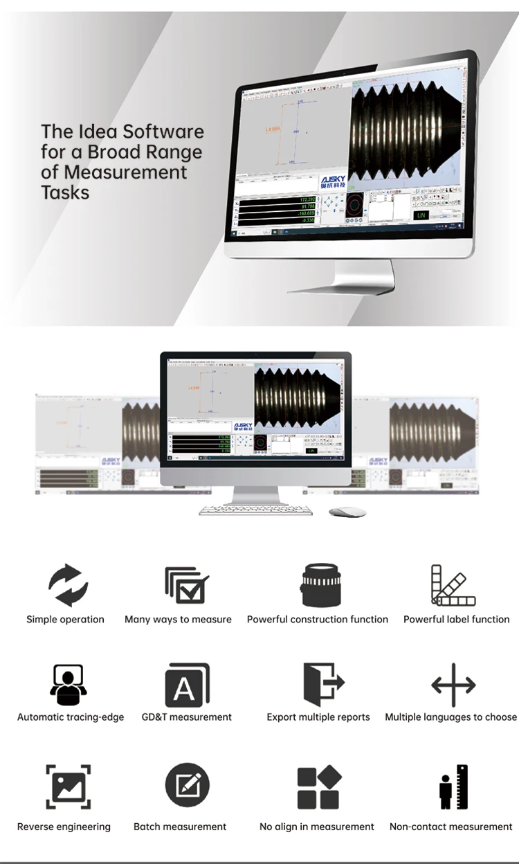 Hệ thống đo thị giác quang học 3D AUSKY cấu hình cao AMH Máy đo tọa độ CMM Đầu dò cảm ứng Renishaw TP20 1 năm
