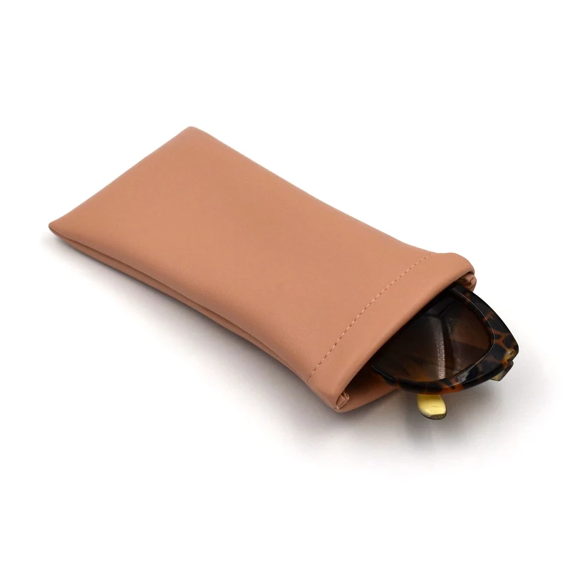 Double Eyeglasses Pouch Soft Glasses Case Portable Sunglass Pouch Carrying Strap