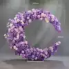 Floricultura de puerta de luna gesang púrpura, incluido estante con ruedas