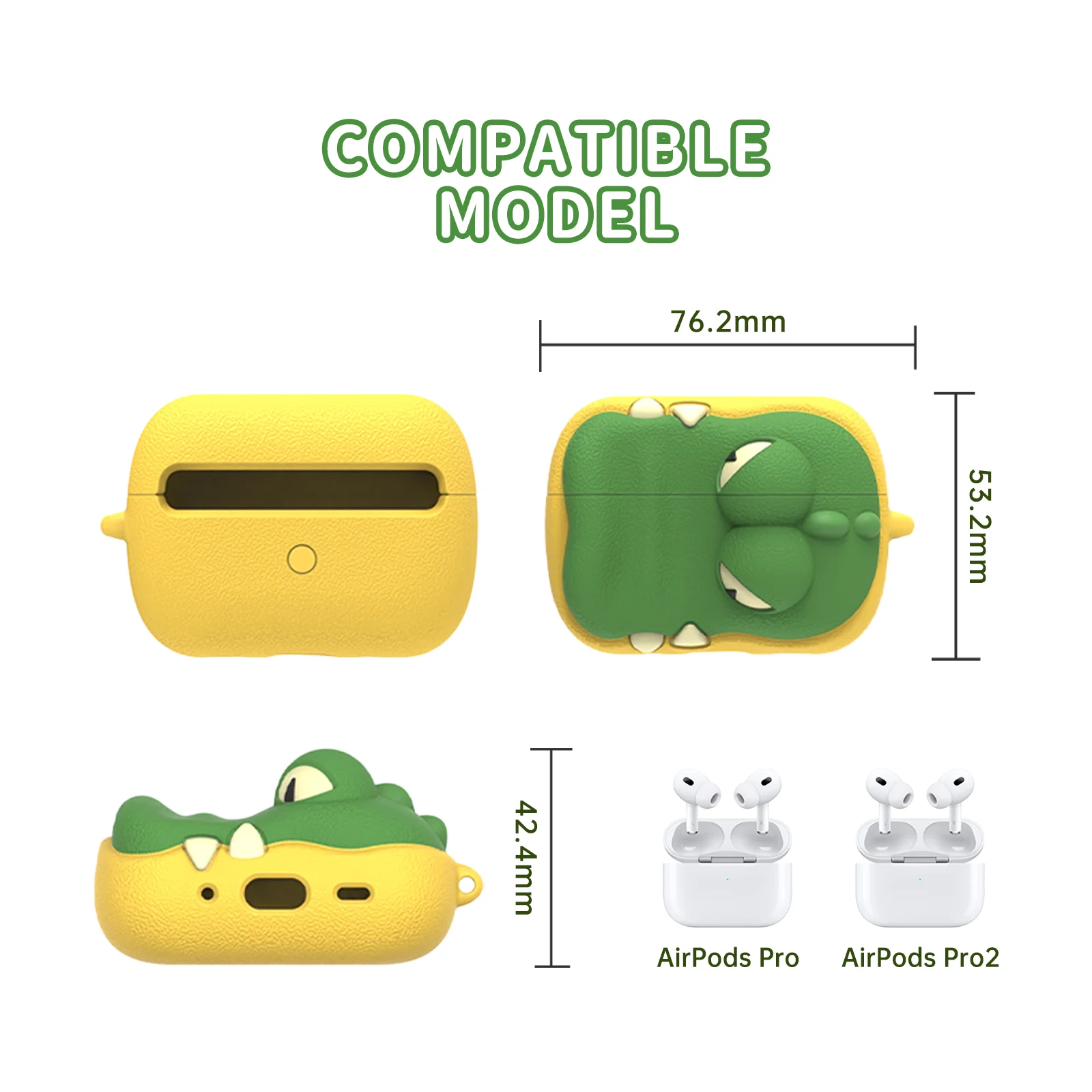 Sikaicase New Crocodile Cartoon Cases For Airpods Prosilicone Protective Sleeve Case Cover For 4282