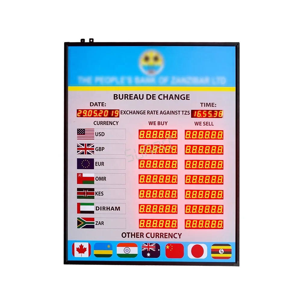 Foreign Led Currency Board Display Wholesale Official Zimbabwe Currency Rate Display