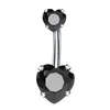 Titanium color + black love stone