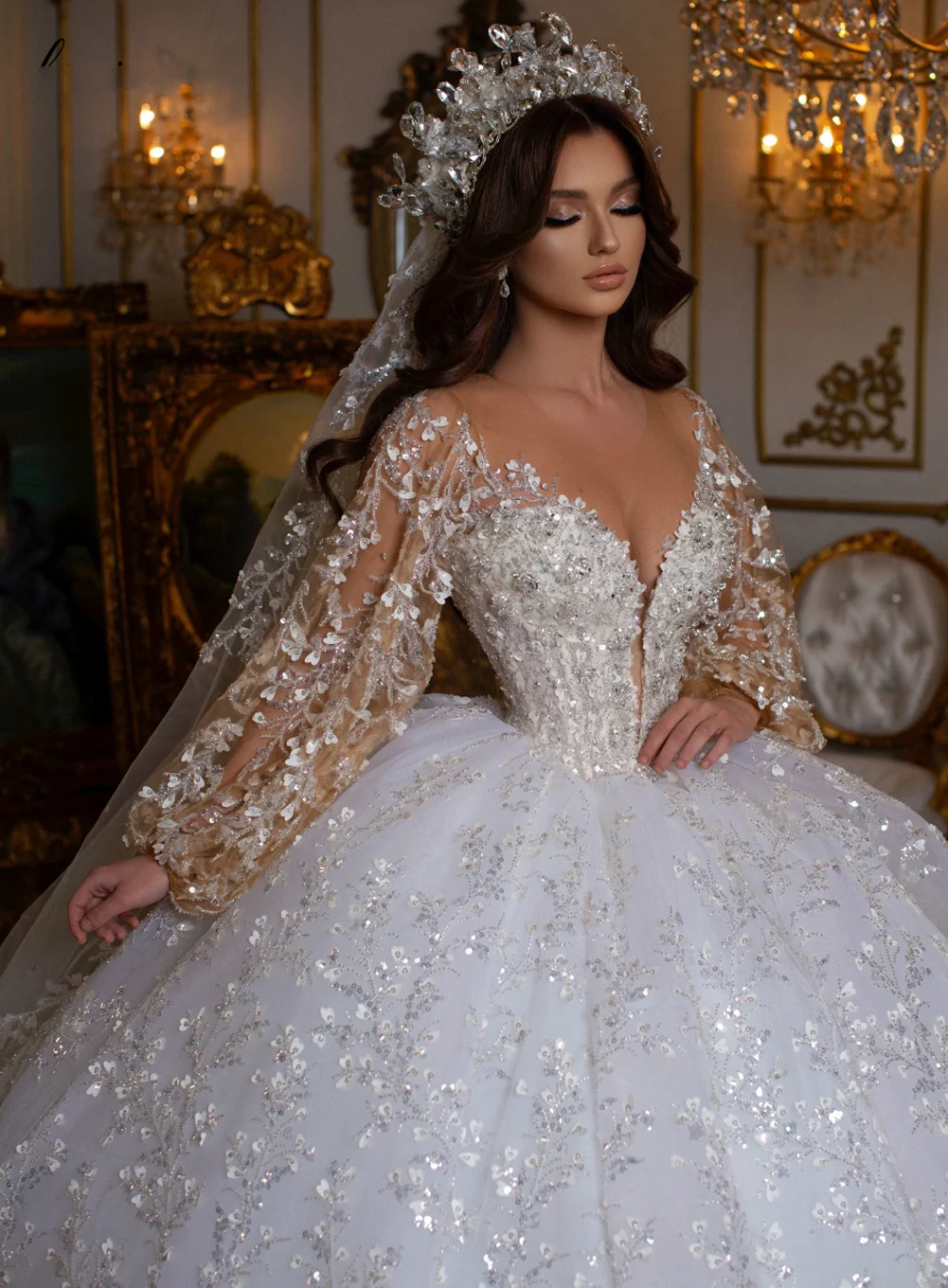 Mumuleo Luxury Glitter Wedding Dresses - Ball Gown Style