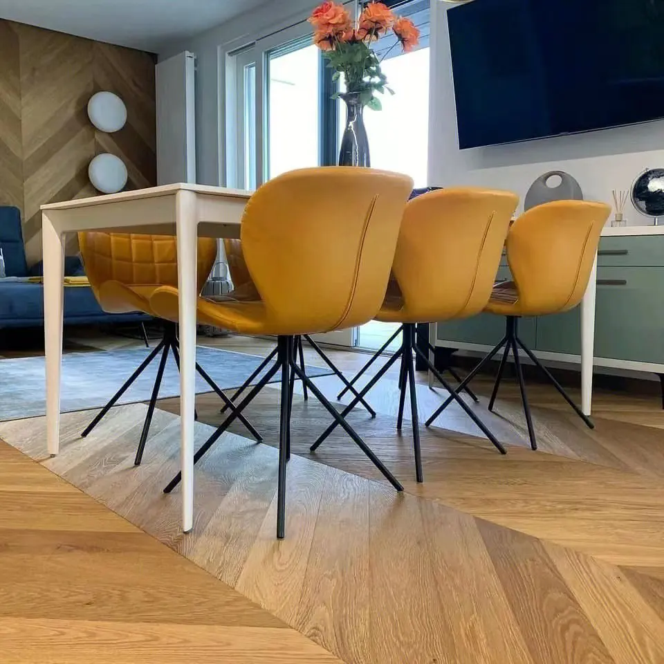 Chevron Parquet Natural Grey Color Chevron Design Herringbone  Fishbone Parquet Wood Flooring