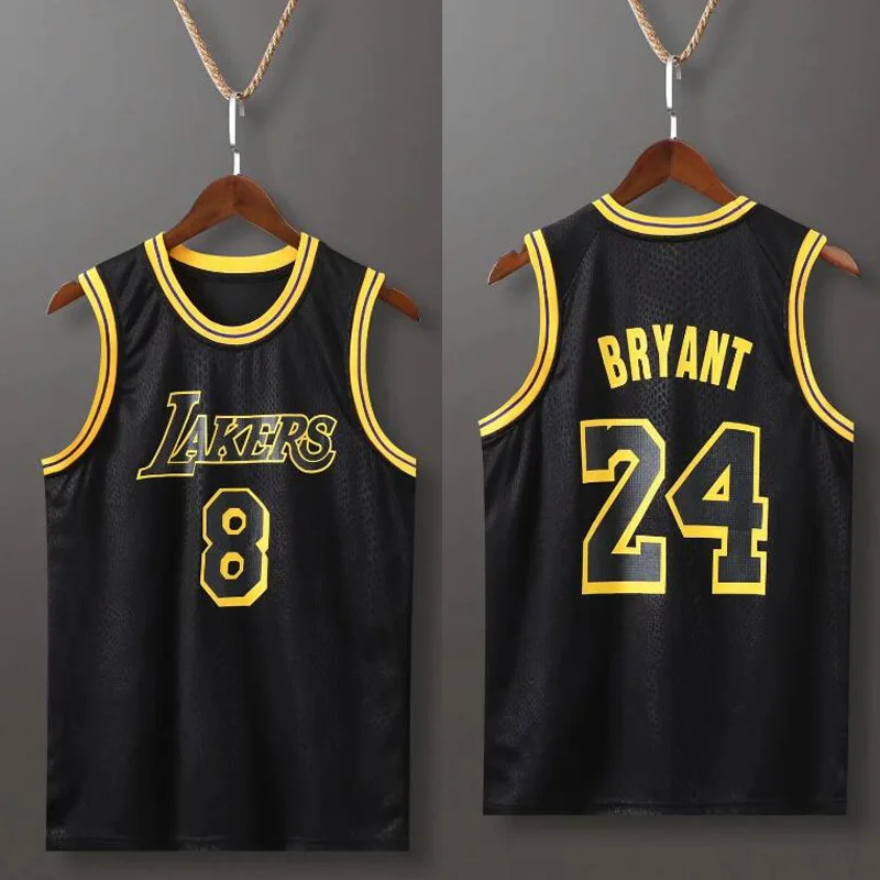 Wholesale Wholesale basketball jersey front 8 back 24 black Mamba  commemorative edition round neck snake print vest top From m.