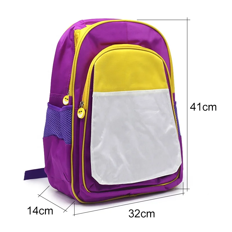 Colorful New Style Personalized Custom Sublimation Blank Kids School Bags  Backpacks