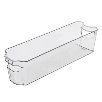 Wholesale Kitchen Organizer Bin Plastic Clear Fridge Food Storage Box with Handles for Pantry Cabinet