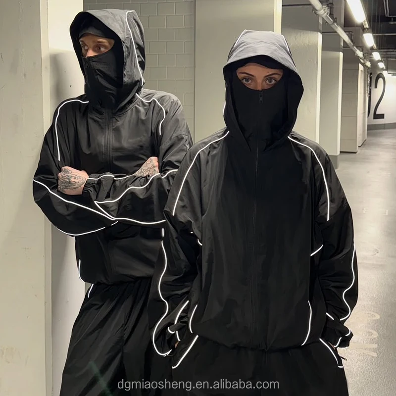 Custom Oversized Track Pant Sweatsuits Mask Ninja Jogging Set