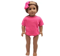 Американский дял 18-дюймовой куклы хлопок, цветная футболка с короткими рукавами и штаны, одежда