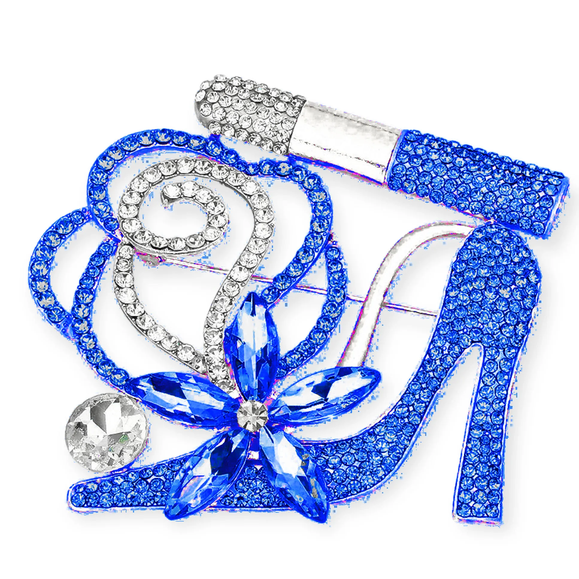 Fashion Jewelry Pink and Blue Lipstick Brooch Karli Buxton Red Lips Beaded Brooch - The Periwinkle Shoppe main image 3