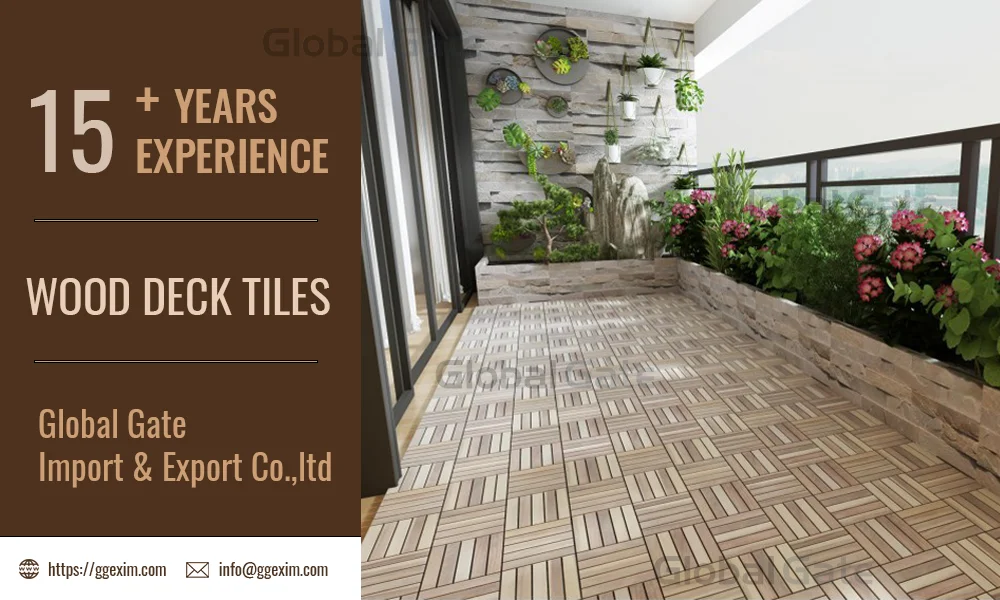 Factory Sales Wpc Patio Decking Tiles Composite Wood Interlock Deck
