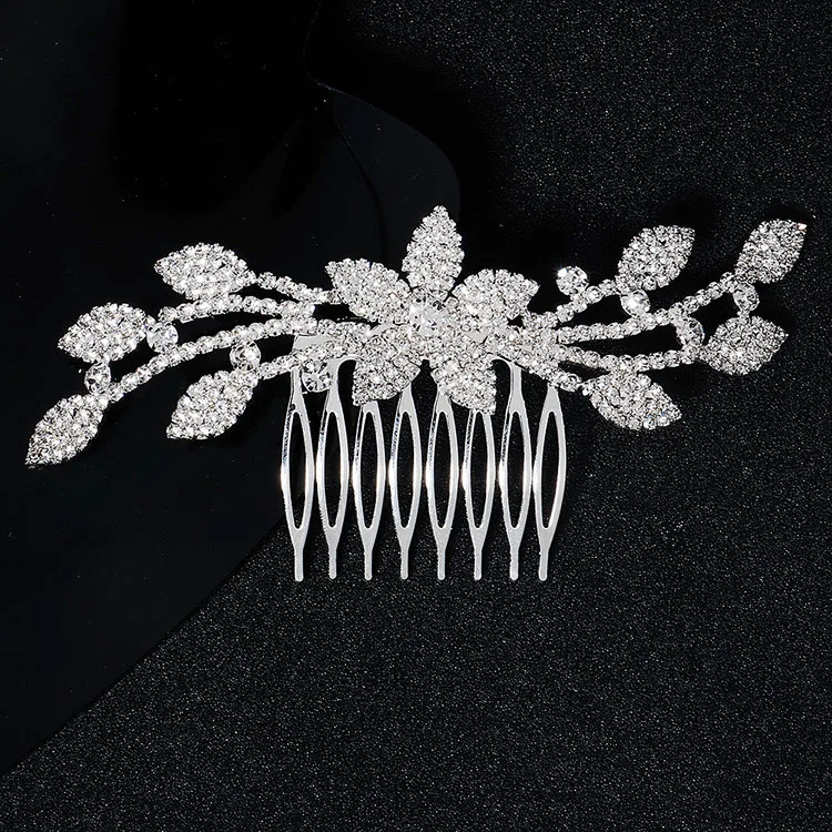 Новое поступление, гребни для волос с изящными стразами, свадебные металлические заколки для волос с цветами, женский головной убор, гребни для волос на заказ
