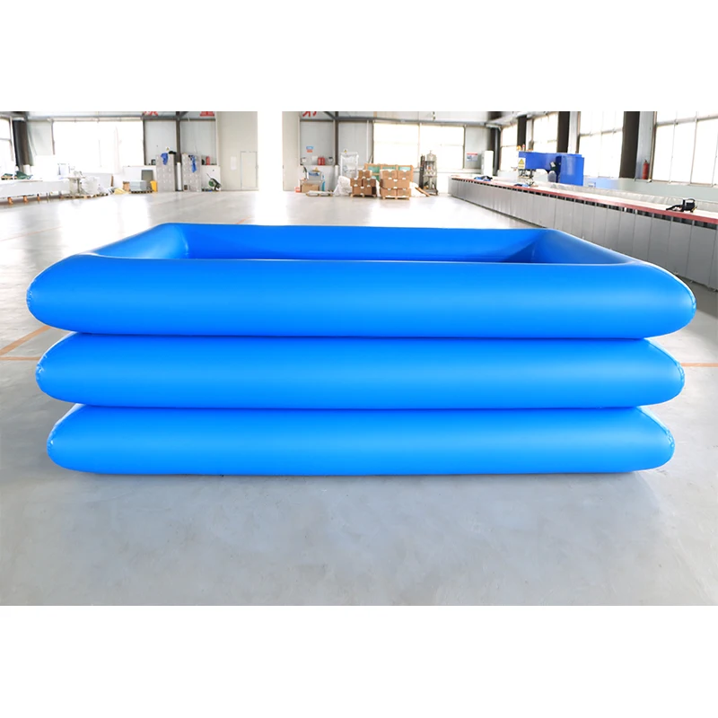 New Design Customized Size Rectangular Shape Wireless PVC Inflatable Swimming Pool from Qingdao China details