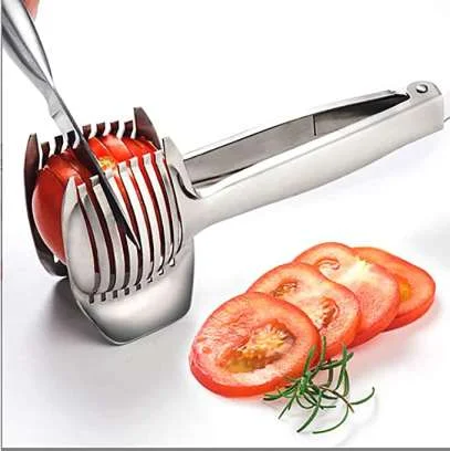 Tools Kitchen Stainless Holder Vegetable KF Gadget Onion Steel Cutter  Slicer