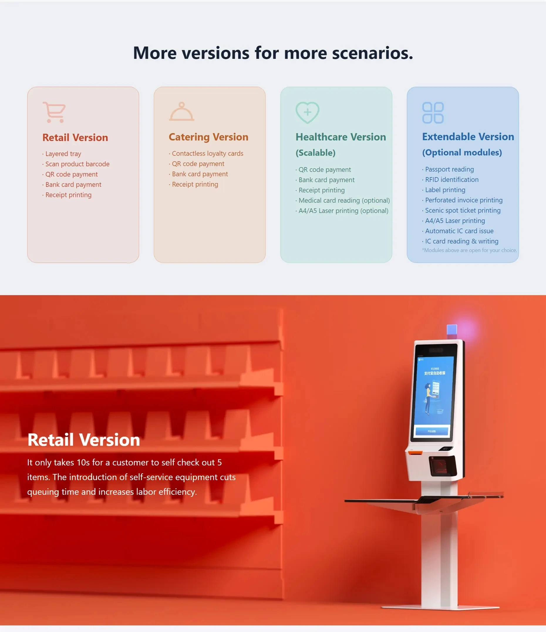 Sunmi K2 Standing Multi Touch Screen Self Ordering Kiosk Pos Printer Floor Standing Self Service Payment Kiosk for Supermarket