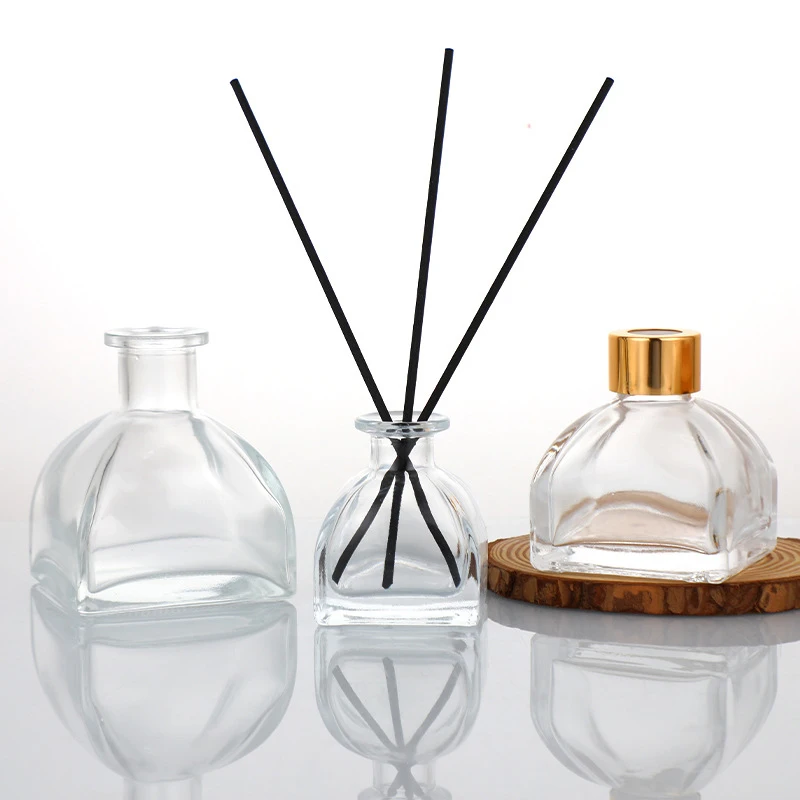 Unique Shape Home Decor 50ml 150ml 250ml Empty Clear Glass Bottles for Reed Diffuser Aroma