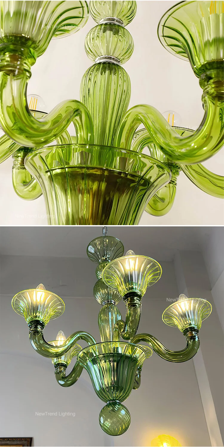 cpl 464 modern french pastel color murano glass chandelier  artistic luxury pendant light for villa dining-4