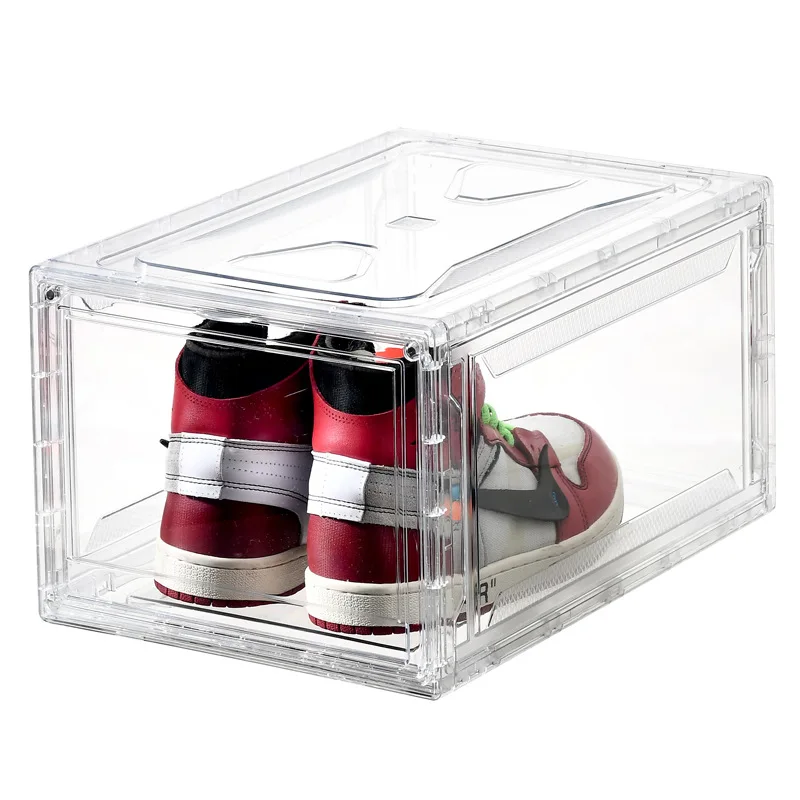 Rangement empilable en plastique Sneaker boîtes transparentes en acrylique  personnalisé avant Boîte à chaussures transparente magnétique en gros -  Chine Boîte à chaussures et boîte à chaussures transparente prix