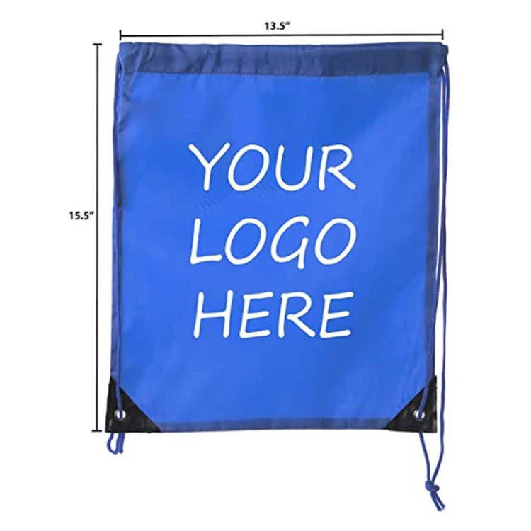 Custom Draw String Bag Logo Printing Waterproof Sports Polyester Nylon