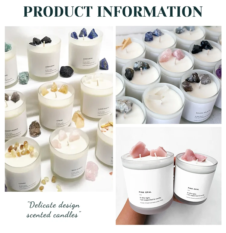 Dgc Ins Healing Crystal Pillar Candle Jar Luxury Scent Zodiac Candles
