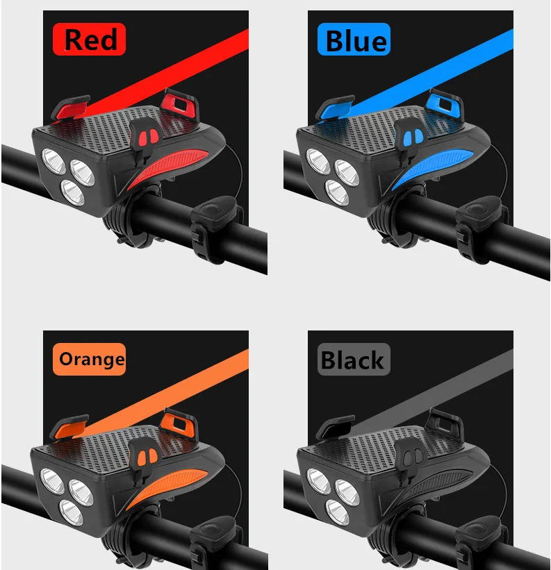 Rechargeable Usb In1 Multi-function Bike Front Lamp Light with