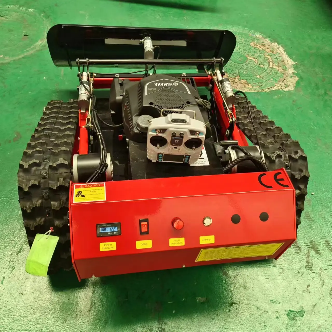 Rubber Crawler Robot Gasoline Self Propelled Garden Remote Control Lawn Mower  HT550