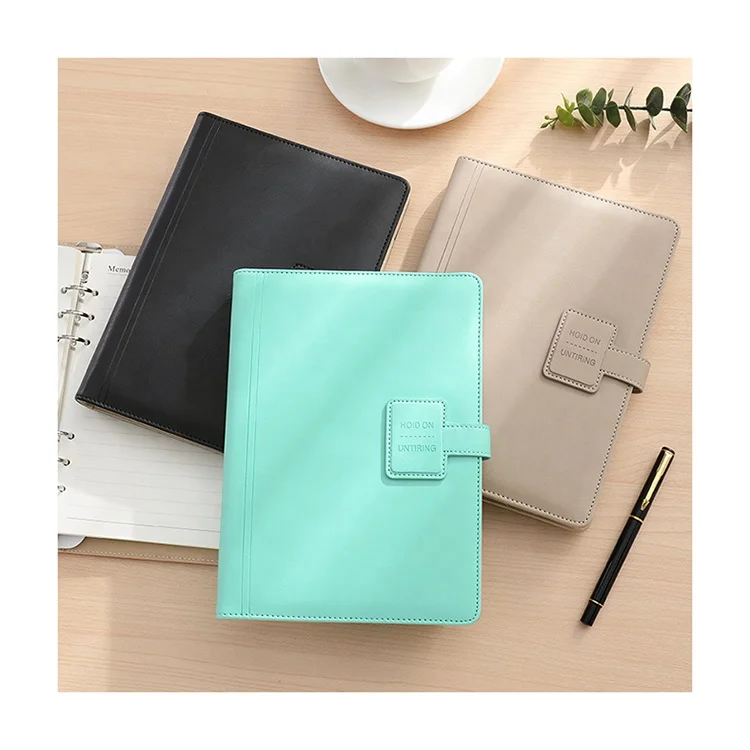 Custom Pocket A5 Notebooks Register Notebook Business Meeting Gifts White Elastic Strap Pen Holder Notebook