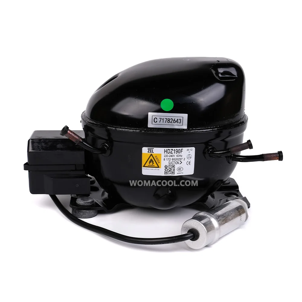 コンプレッサー(冷凍機) ZEL zanussi冷凍コンプレッサーHDZ190F220-240V/60HzR600a高効率