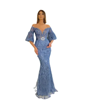 2022 Plus Size Party Dresses Sequin Formal Evening Dress Long Party Wear Gowns for Women Prom Dress luxury American Clothing