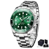 1 green dial silver strap