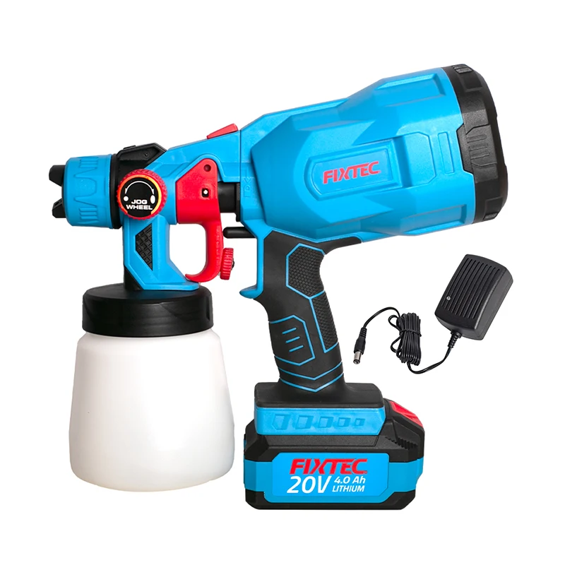 FIXTEC Handheld 20V Cordless Power Spray Gun Lithium Battery Cordless Airless Paint Spray