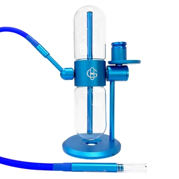 Most Popular New Blue Gravity Hookah For 360 Rotating Cachimba Glass Gravity Shisha Set