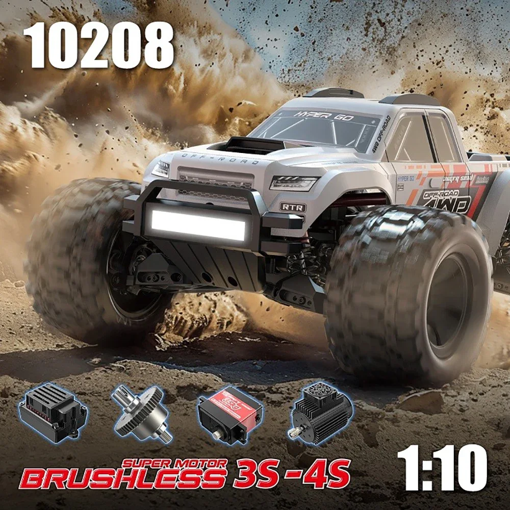 New MJX Hyper Go 10208 1/10 Scale 4WD RC Crawler 4X4 with Brushless Motor High Speed Remote Control Monster Car for Adults