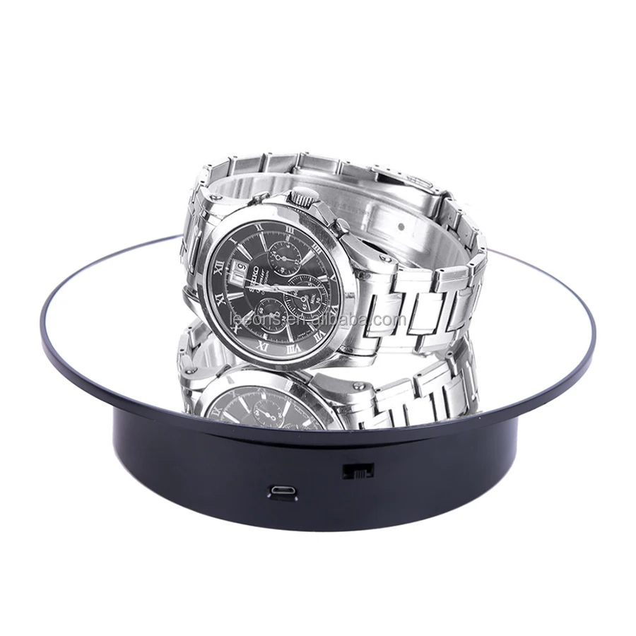 20cm 360 Degree Led Rotating Turntable Display Stand USB Powered for Jewelry 