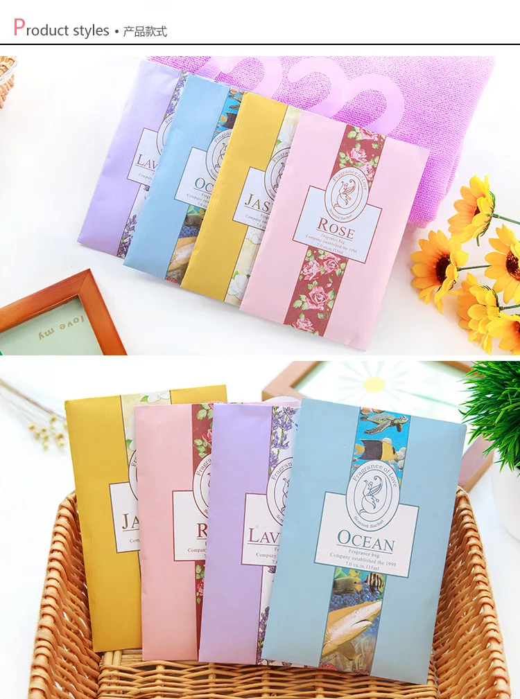 product fashionable paper scented sachet air freshener perfume satches with hanging cards for vehicle interior-4