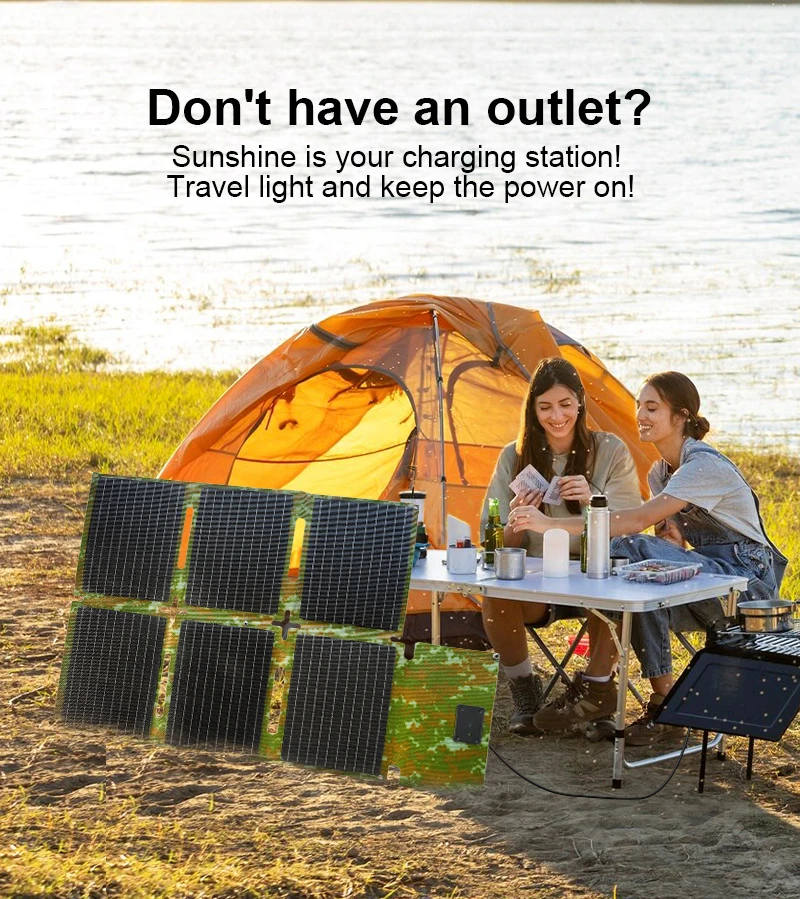 product 50w foldable solar panel charger with usb c  usb a outpus for phones power banks  tablets for emergency camping hiking africa-3