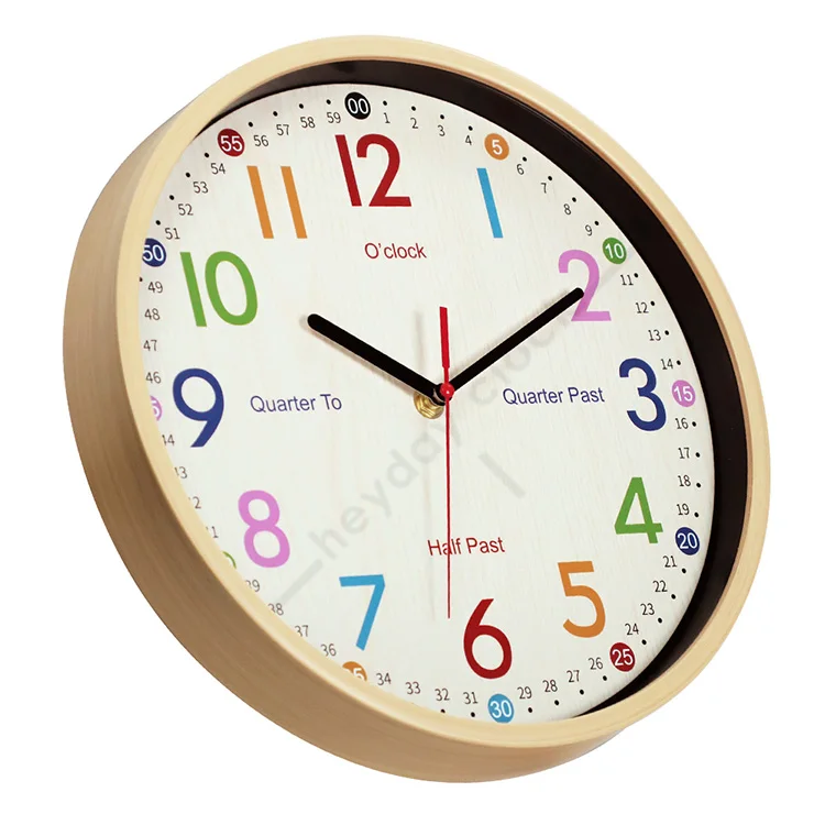 jomparis Kids Wall Clock Learning Time Wall Clock Educational Teaching Clock 10 